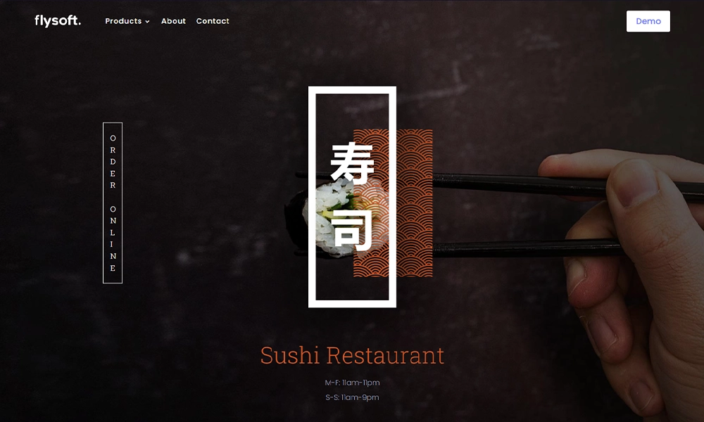 custom restaurant website on screen.
